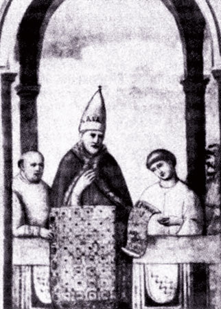 Папа Бонифаций VIII объявляет 1300 год святым, юбилейным годом