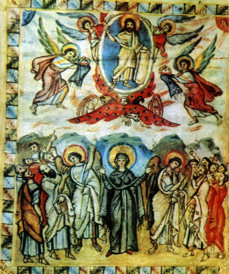 Вознесение. Миниатюра Евангелия Рабулы (586 г.). Флоренция