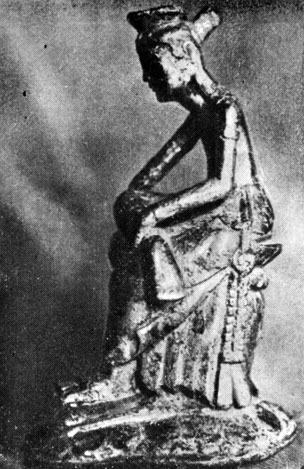 Изображение сидящего Майтрейи из золочённой бронзы (Когурё)