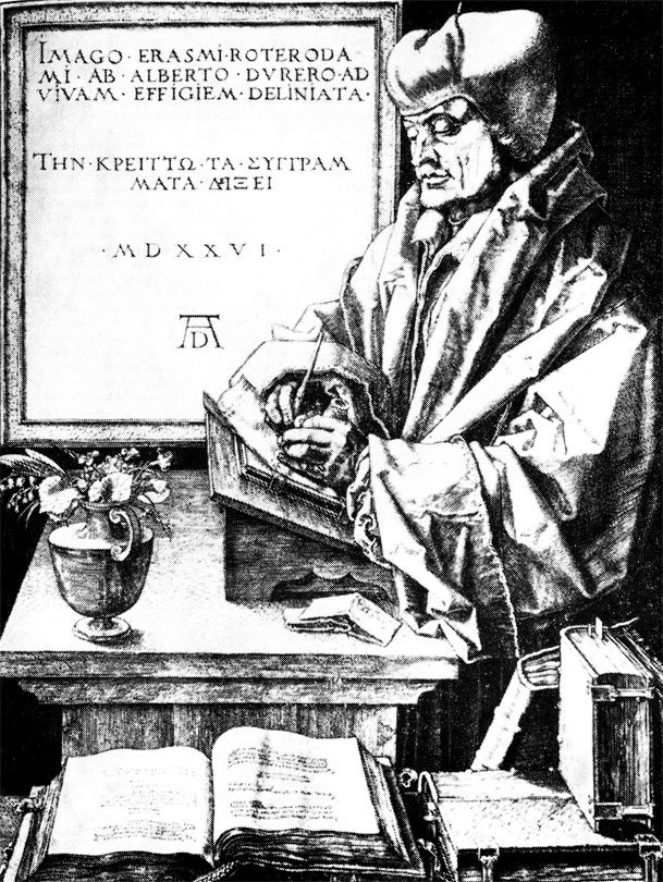 Эразм Роттердамский. Гравюра Альбрехта Дюрера. 1526 г