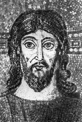 Изображение Иисуса Христа в церкви св. Аполлиария Нового. Мозаика