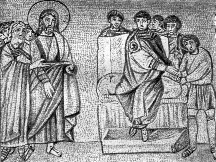 Христос перед Пилатом. Мозаика. Равенна