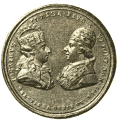 Папа Пий VI и император Иосиф II. Медаль