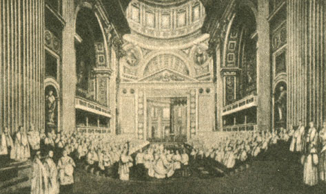 Первый Ватиканский вселенский собор (1870 г.), утвердивший догмат о папской непогрешимости