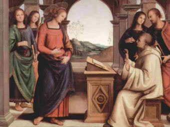 Фрагмент картины Перуджино 'Видение святого Бернарда'
