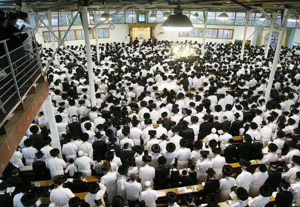 Молитва хасидов в синагоге в Умани