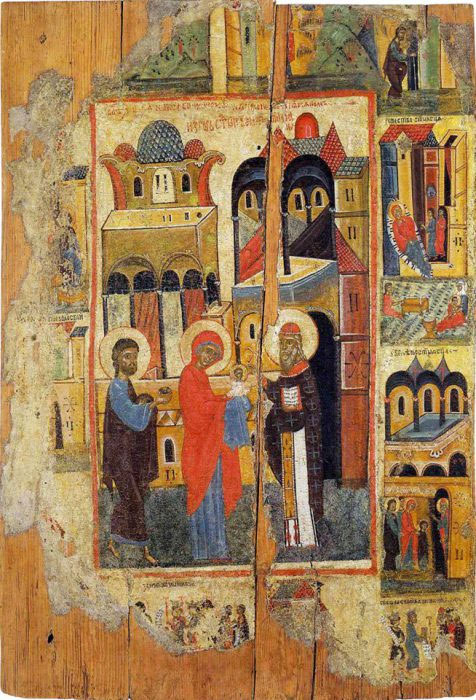 Иоаким и Анна с Марией в храме