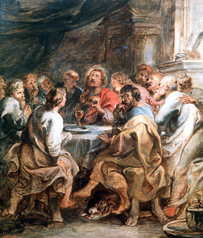 Репродукция картины Рубенса 'Тайная вечеря'