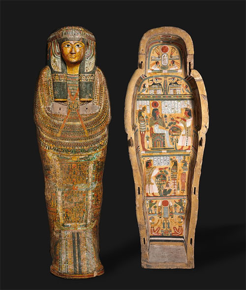 Древнеегипетский саркофаг Несихонсу, примерно 976 год до нашей эры. Хранится в Художественный музей Кливленда (США): https://upload.wikimedia.org/wikipedia/commons/thumb/f/f0/Clevelandart_1914.714.jpg/800px-Clevelandart_1914.714.jpg